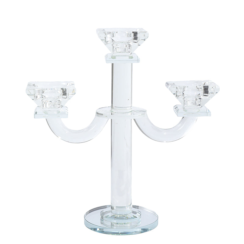 Crystal Candelabra 3 Arms Square 24CM - 025125