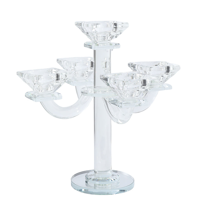 Crystal Candelabra 5 Arms Square 24CM - 025126