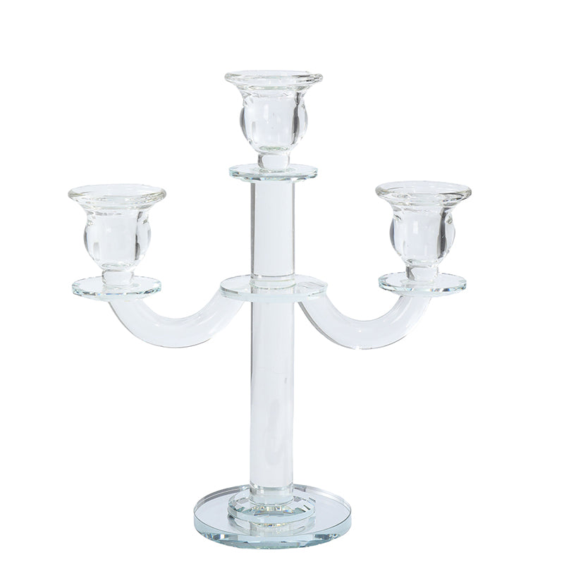 Crystal Candelabra 3 Arms Round 24CM - 025128