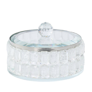 Crystal Trinket Pot Flat Round 13CM - 025131