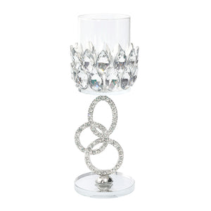 Crystal Candle Holder with Diamonte Stem 20CM - 025140