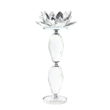 Load image into Gallery viewer, Crystal Lotus Candle Holder Ball Stem 26CM - 025154
