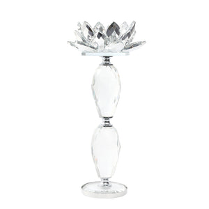 Crystal Lotus Candle Holder Ball Stem 26CM - 025154