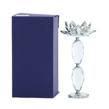 Load image into Gallery viewer, Crystal Lotus Candle Holder Ball Stem 26CM - 025154
