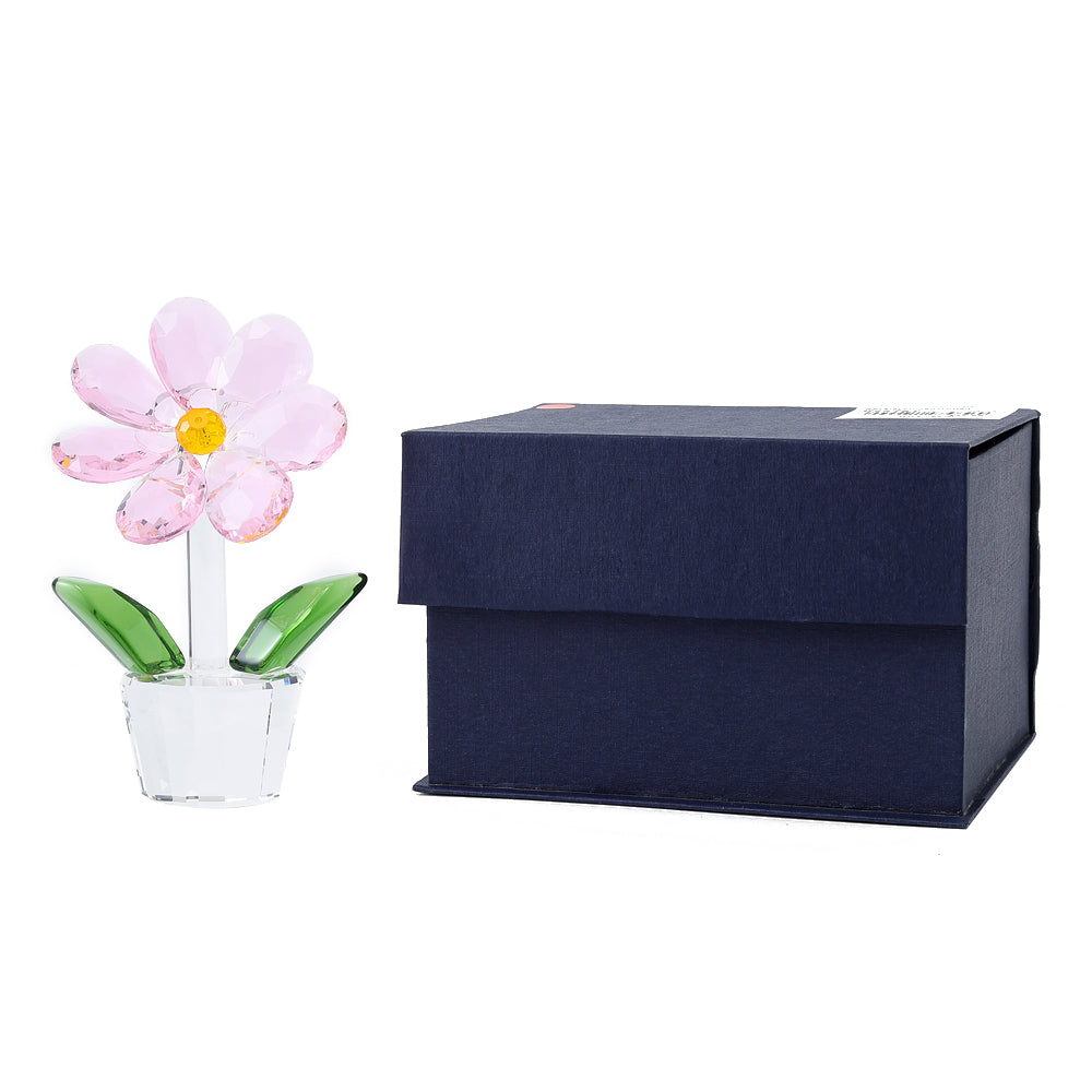 Crystal Potted Flower Pink 11X8.5CM - 025178