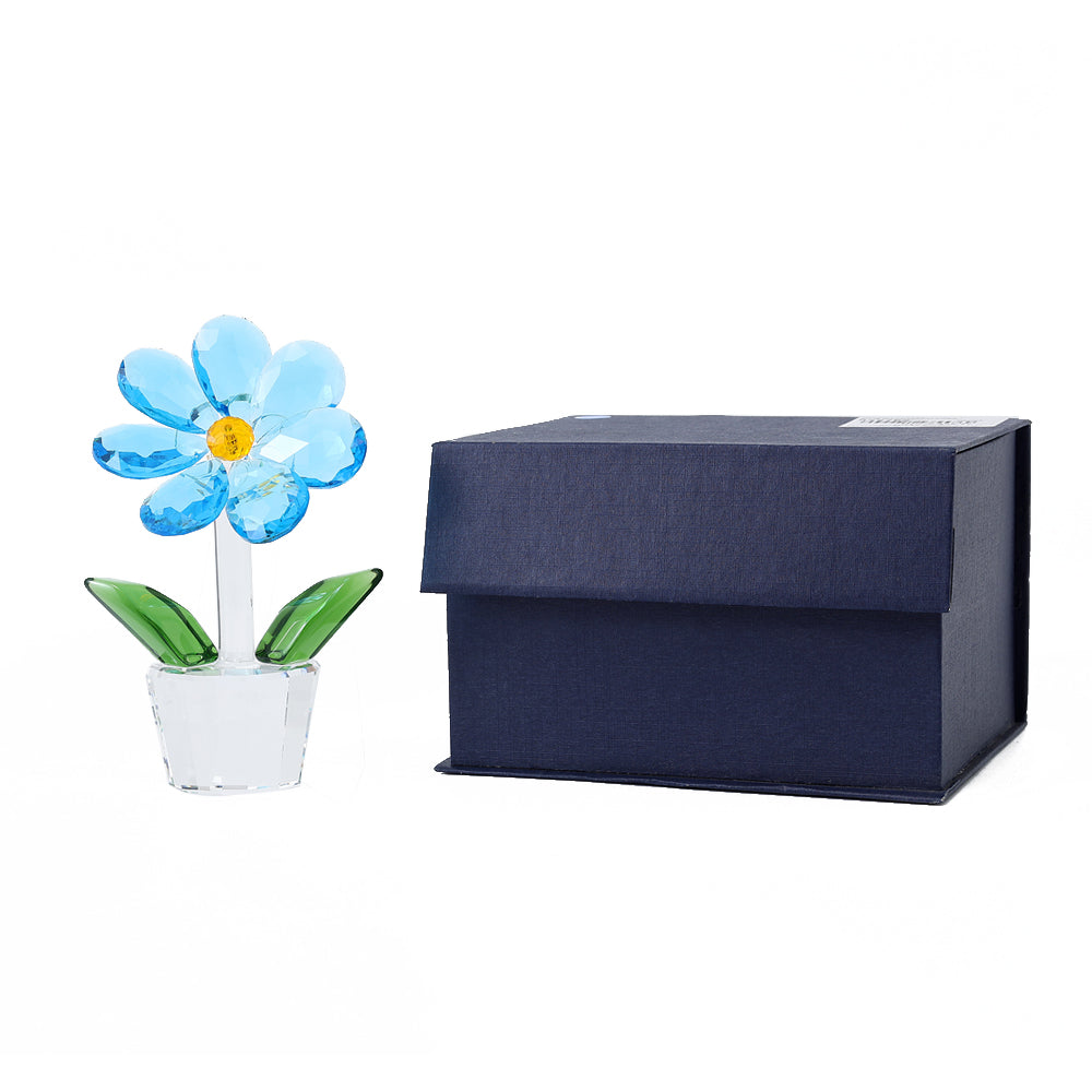 Crystal Potted Flower Blue 11X8.5CM - 025180