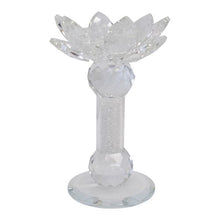 Load image into Gallery viewer, Candle Holder Lotus on Stem Clear 16CM - 025433
