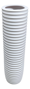 Vase Ceramic Groove White 57CM - 030019