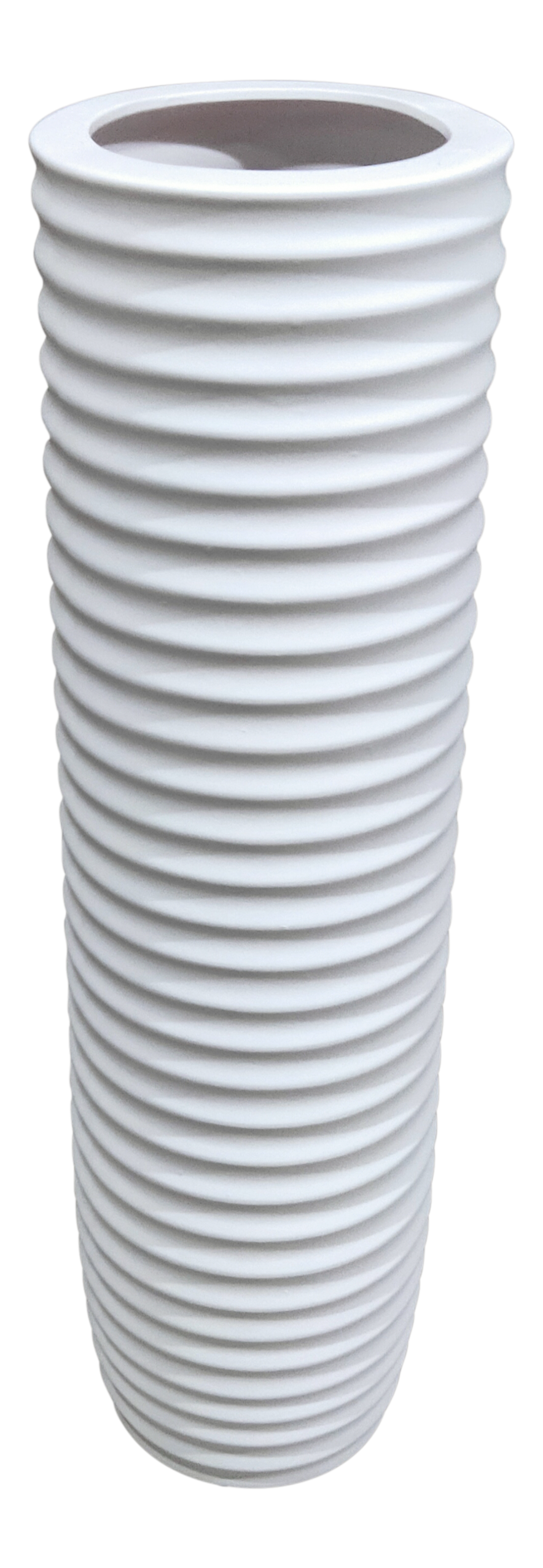Vase Ceramic Groove White 57CM - 030019