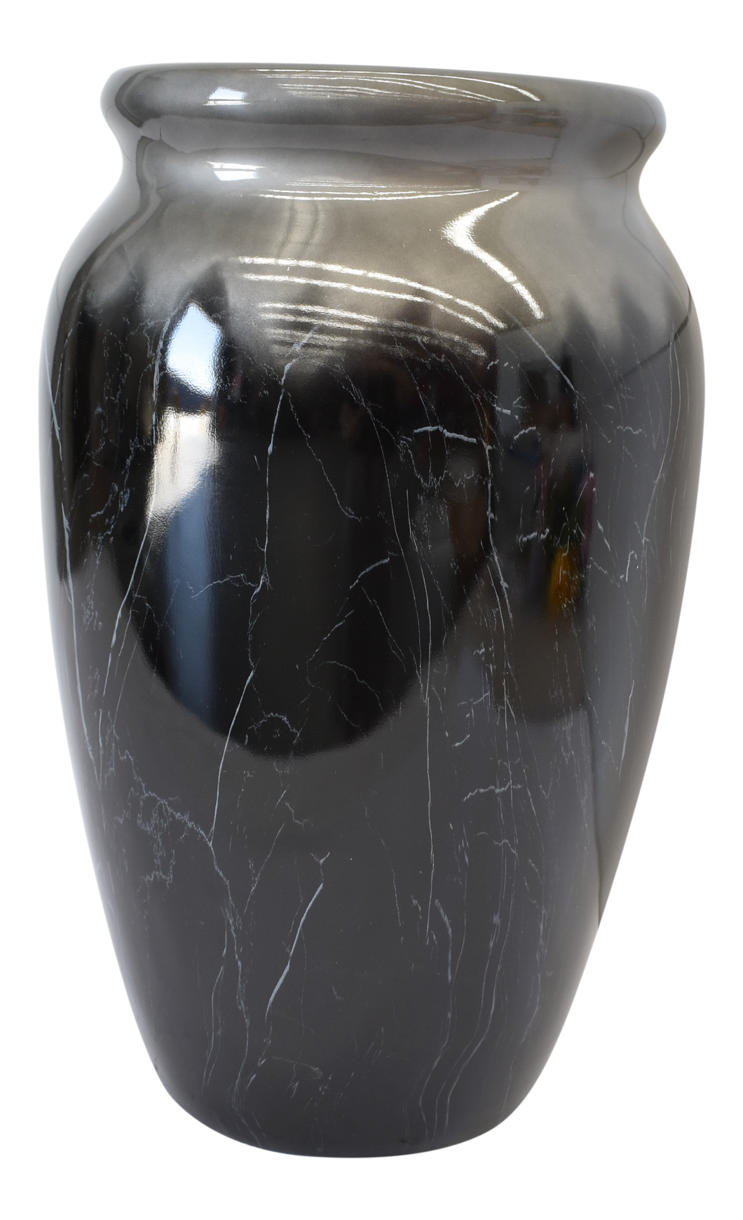 Vase Glazed Pot Black & Silver 35X57CM - 030442