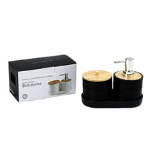 Load image into Gallery viewer, Bamboo Bathroom Set of 3 Assorted - 035077
