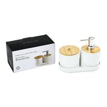 Load image into Gallery viewer, Bamboo Bathroom Set of 3 Assorted - 035077
