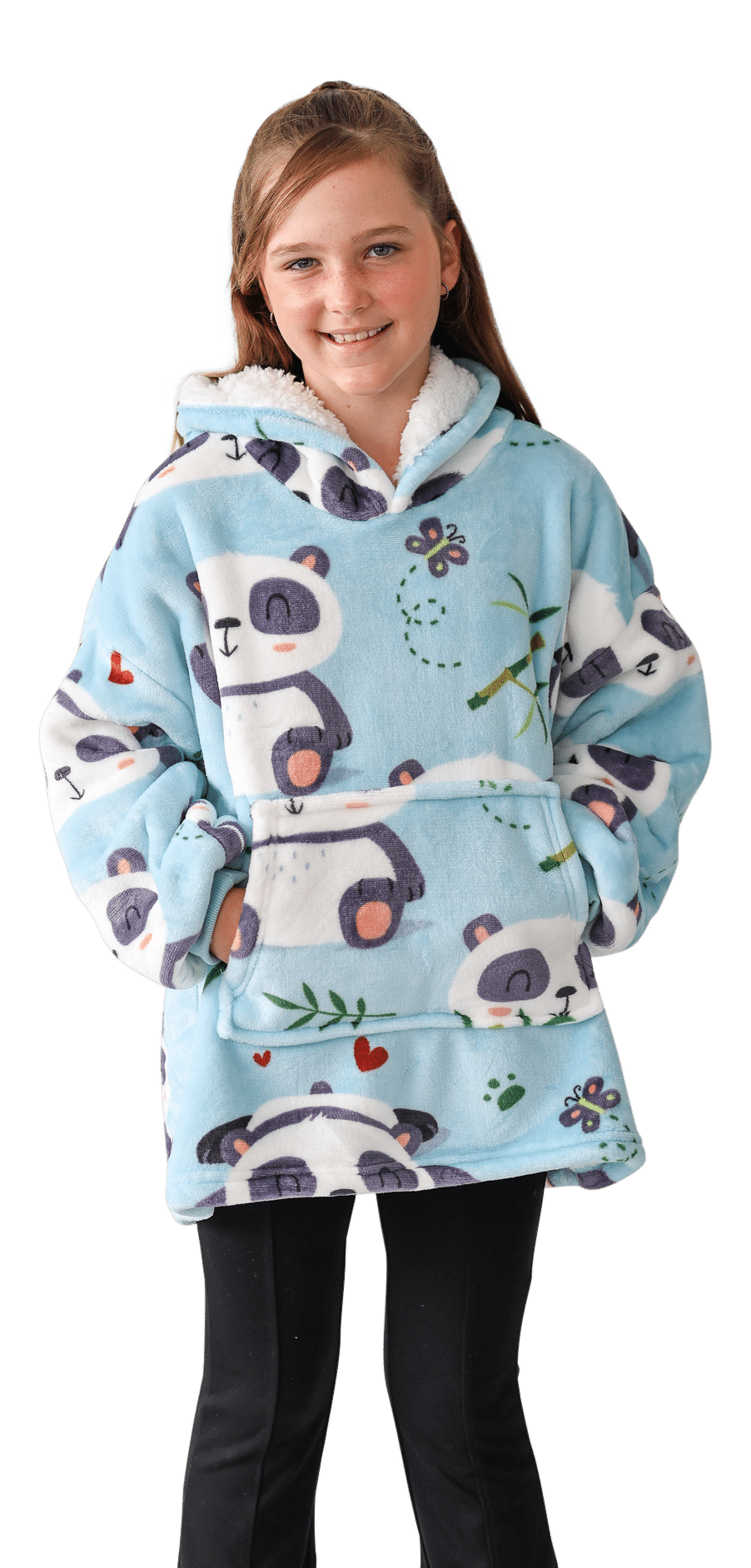 Casa Rosso Panda Cute Blue Panda Kid Hoodie - 036216