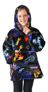 Casa Rosso Panda Black Gamer Kid Hoodie - 036217