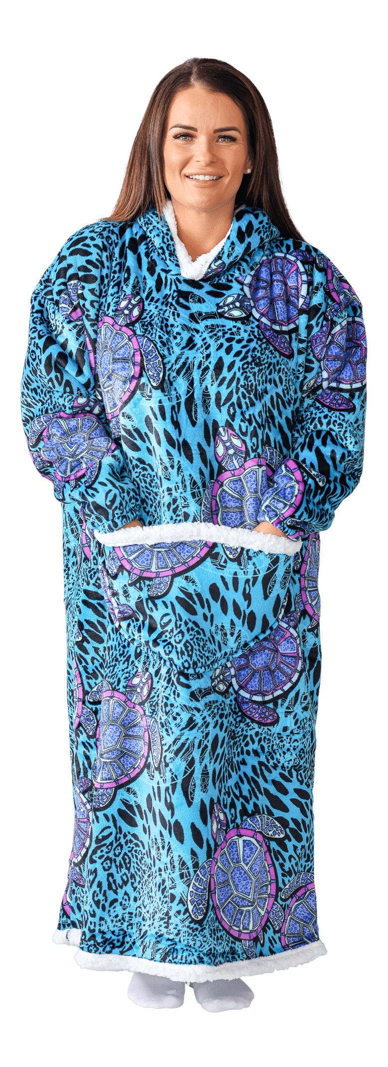 Casa Rosso Panda Aqua Turtle Jumbo Hoodie - 036273