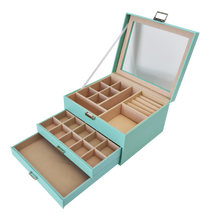 Load image into Gallery viewer, Jewellery Box 2 Drawer Tiffany Blue - 238110
