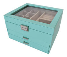 Load image into Gallery viewer, Jewellery Box 2 Drawer Tiffany Blue - 238110
