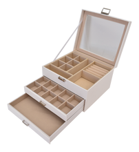 Load image into Gallery viewer, Jewelry Box Open Lid 2 Drawers White 23X20X13.5CM - 238111
