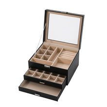 Load image into Gallery viewer, Jewelry Box Open Lid 2 Drawers Black 23X20X13.5CM - 238112
