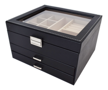 Load image into Gallery viewer, Jewelry Box Open Lid 2 Drawers Black 23X20X13.5CM - 238112
