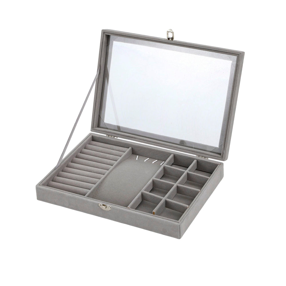 Jewellery Box Grey Felt 28X20X5CM - 238173