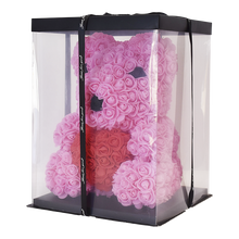 Load image into Gallery viewer, Rose Bear Pink Black Eye with Red Heart 40CM - 270011
