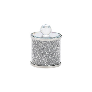 Bathroom Jar Silver Crush Cotton Wool Medium 11X8CM - 280021