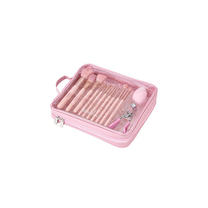 Make Up Brush Set 12Pc in Zip Case Pink - 280156