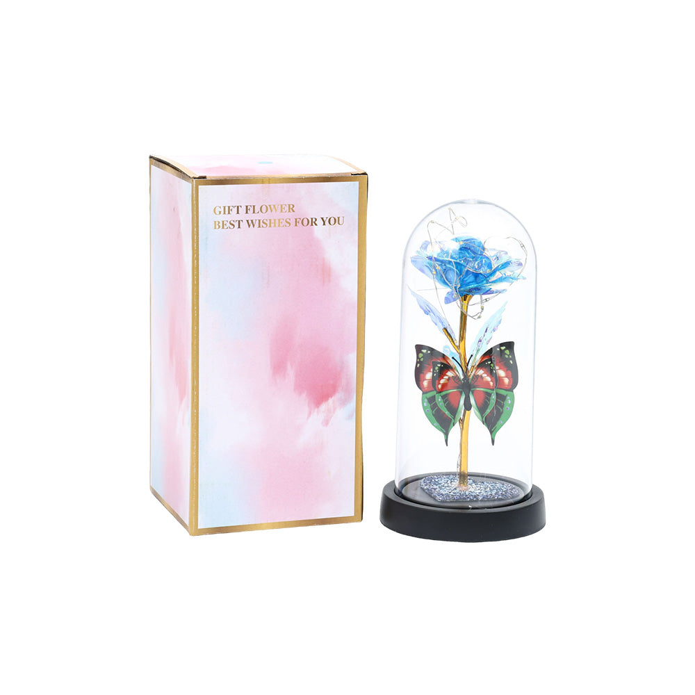 Dome Light-Up with Glitter Heart&Rose Eternal Bow Blue - 283188