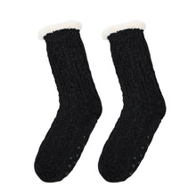 Load image into Gallery viewer, Slipper Socks Chennile Cable Knit Plain Assorted - 283379
