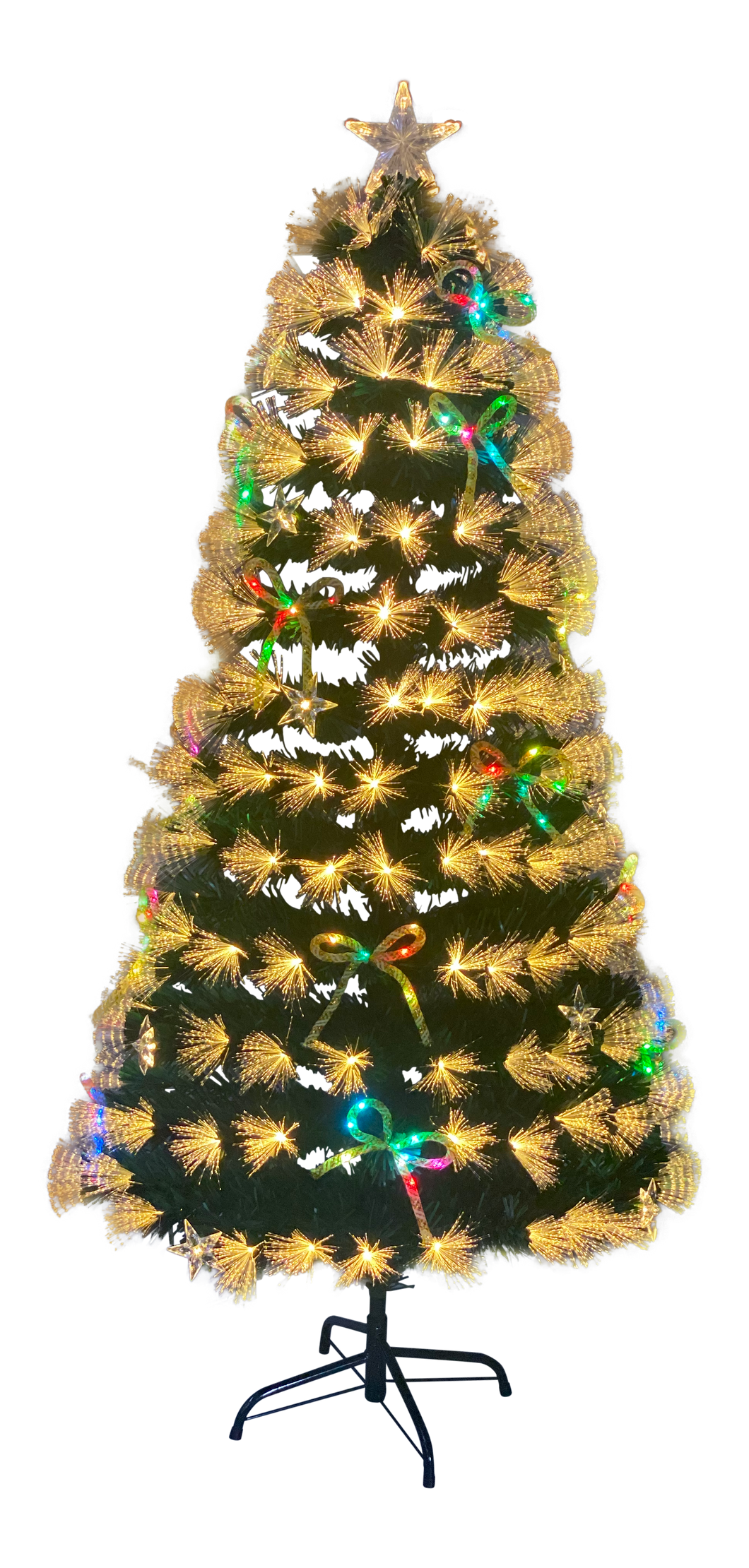 Xmas Fibre Burst Tree with Star&Bow 150CM - 291658