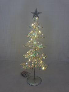 Tree Iridescent with Silver Star 50CM - 293538