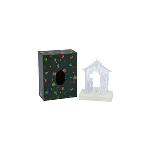 Xmas Clear Nativity 4 Assorted 9X13X16CM - 293559