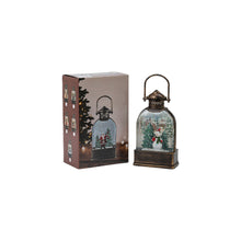 Load image into Gallery viewer, Xmas Lantern Dome Bronze Santa/Snowman 2 Assorted 11X6X22CM - 293563
