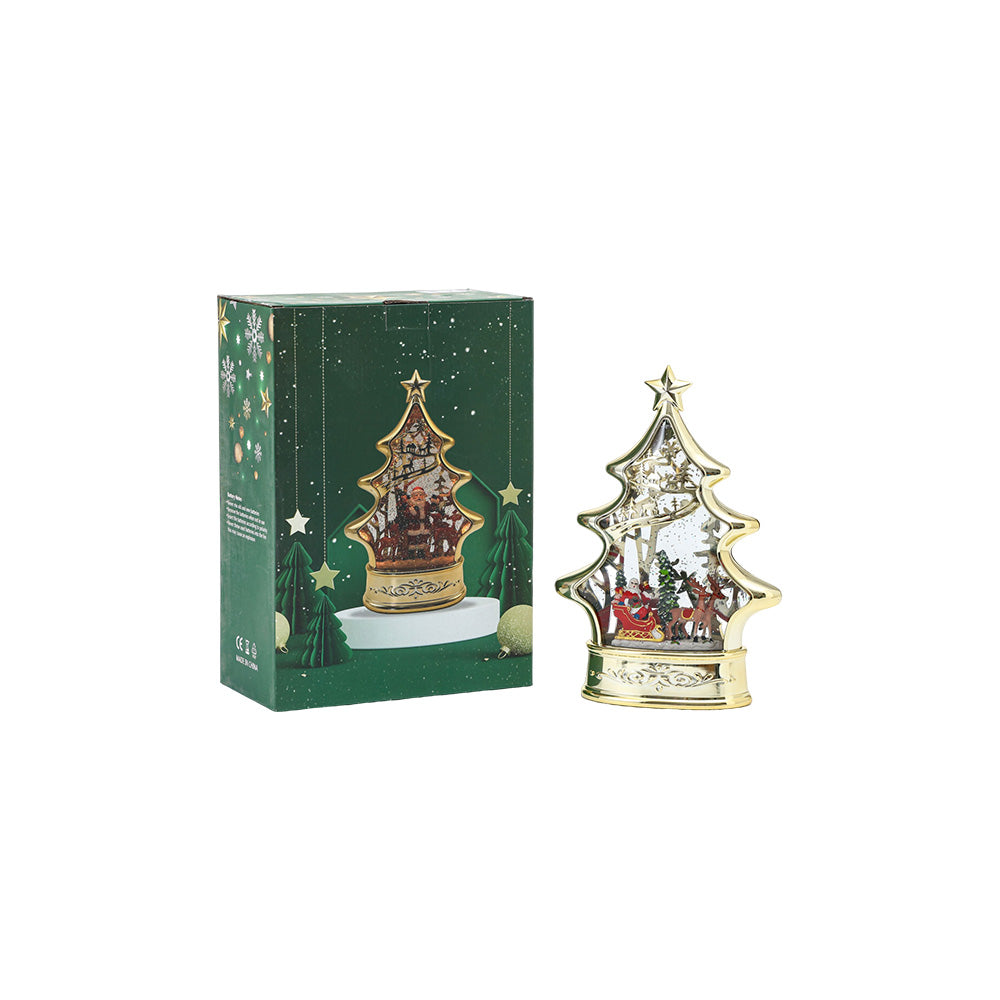 Xmas Tree Silver Chrome Clear Front 4 Assorted 8X14X30CM - 293564