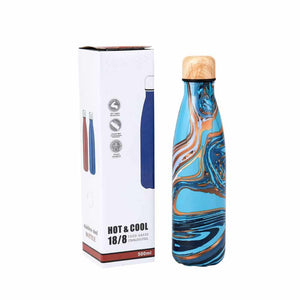 SS Drink Bottle Marble Design 3 Assorted 500ML - 402034
