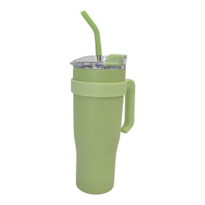 Gianto Stainless Steel Drink Bottle With Straw Green - 402127