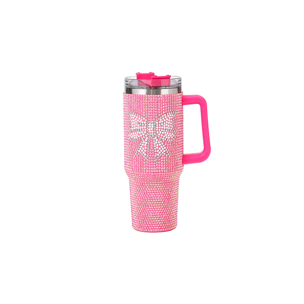 Diamonte Cup Bow Design 1200ML Hot Pink - 402184