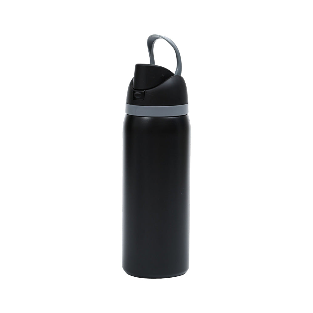 Drink Bottle Pop Up Open Mouth Handle 1000ML Black - 402194