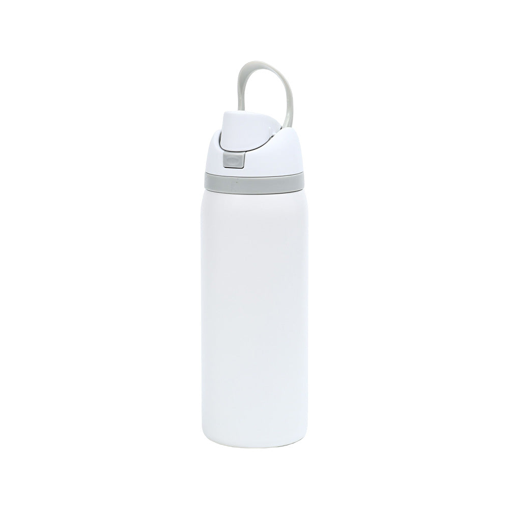 Drink Bottle Pop Up Open Mouth Handle 1000ML White - 402195