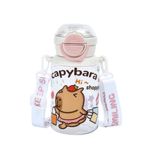 Load image into Gallery viewer, Drink Bottle Capybara Pop Lid 600ML 4 Assorted - 402215
