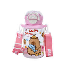 Load image into Gallery viewer, Drink Bottle Capybara Pop Lid 600ML 4 Assorted - 402215
