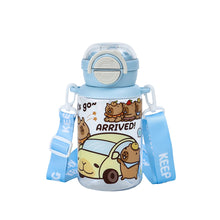 Load image into Gallery viewer, Drink Bottle Capybara Pop Lid 600ML 4 Assorted - 402215
