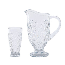Load image into Gallery viewer, Glass Jug &amp; 6PC Set Chunky Diamond Clear - 412016/412810
