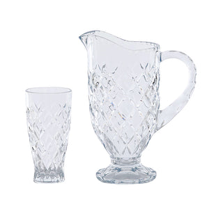 Glass Jug & 6PC Set Chunky Diamond Clear - 412016/412810