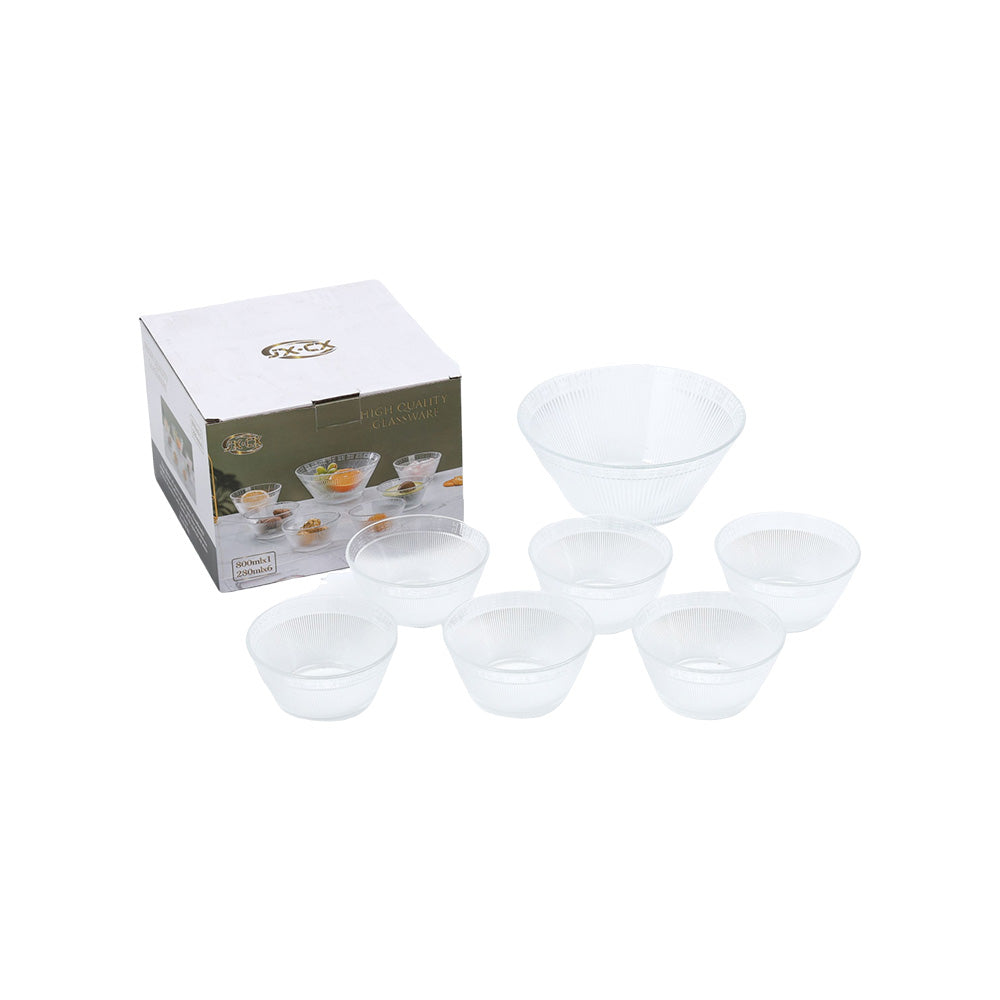 Glass Bowl Desert 7Pc Set - 412416
