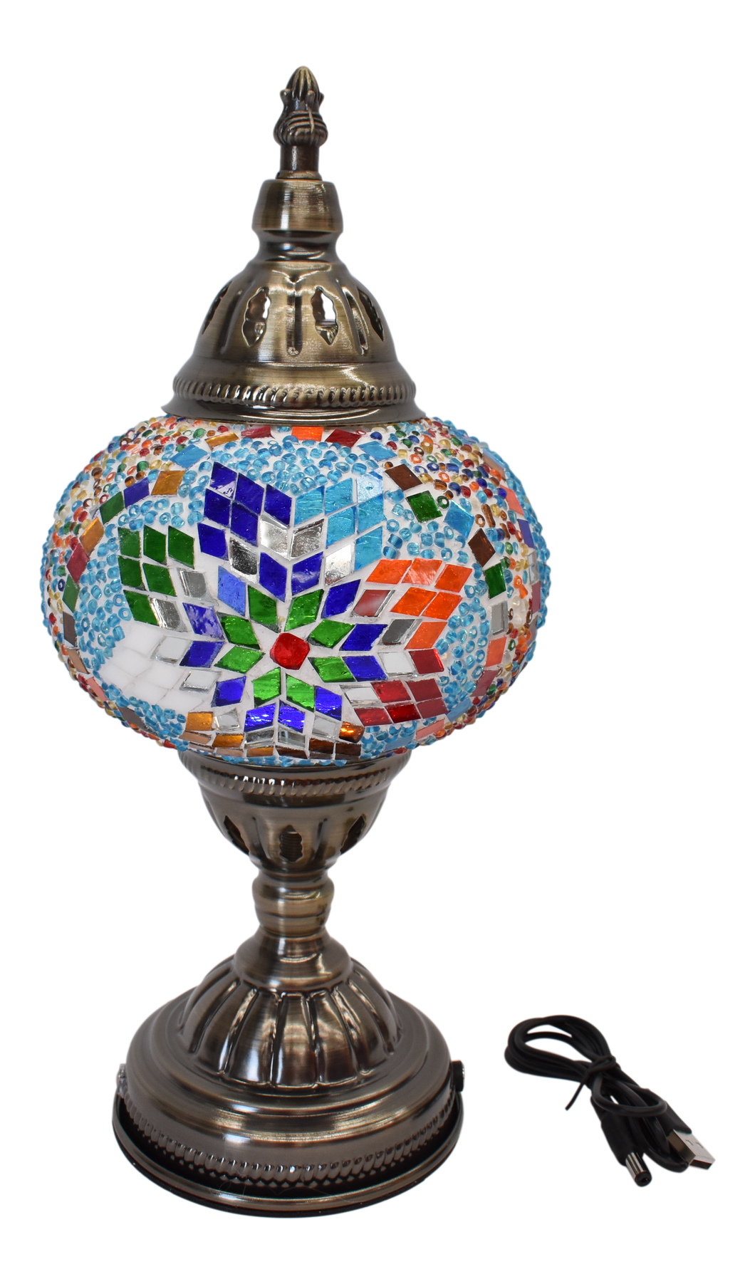 Moroccan Lamp Multi Aqua USB - 570105