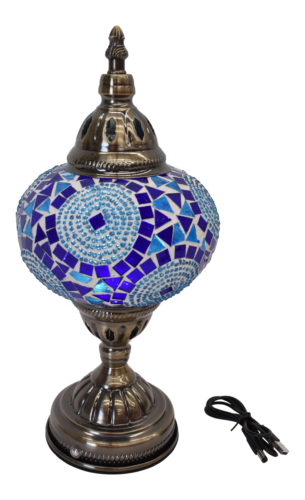 Moroccan Lamp Blue Aqua USB - 570106