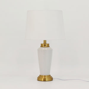 Lamp Hamptons White with Gold Trim Ceramic 50CM - 571010