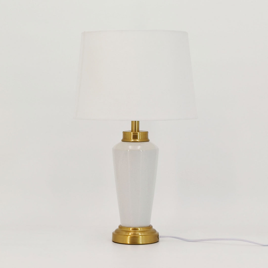 Lamp Hamptons White with Gold Trim Ceramic 50CM - 571010